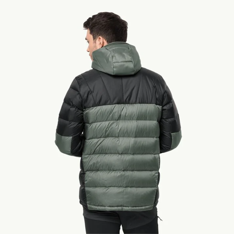 Jack Wolfskin Nebelhorn Down Hoody Mens in Hedge Green-1